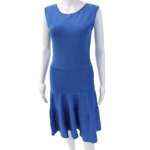 Issa Womens Sleeveless A-Line Stretch Pullover Mini Dress Blue Size L